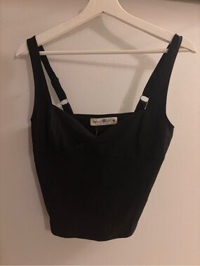 NATURAL LIFE Black Adjustable-Strap Tank Top-NWT